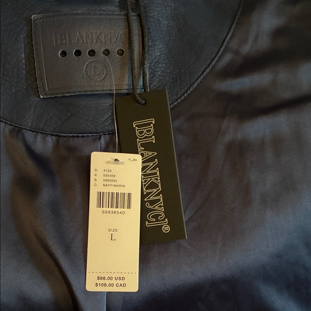 Blank NYC Blue Faux Leather Jacket - Picture 7 of 13